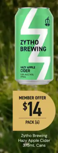 Dan Murphy's Zytho Brewing Hazy Apple Cider offer