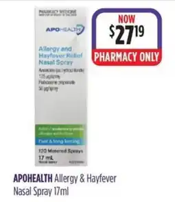 Ramsay Pharmacy Apohealth Allergy & Hayfever Nasal Spray offer