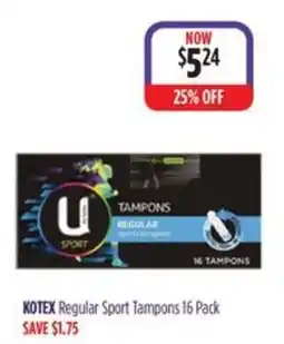 Ramsay Pharmacy Kotex Regular Sport Tampons offer