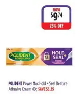 Ramsay Pharmacy Polident Power Max Hold + Seal Denture Adhesive Cream offer