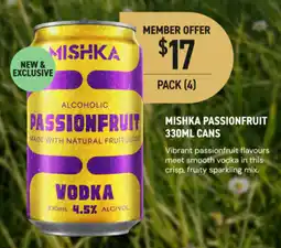 Dan Murphy's Mishka Passionfruit Vodka offer