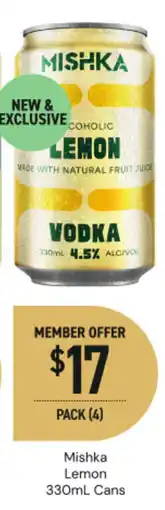 Dan Murphy's Mishka Lemon offer