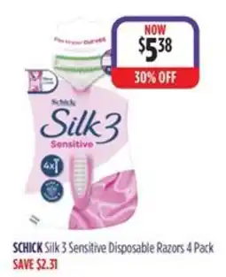 Ramsay Pharmacy Schick Silk 3 Sensitive Disposable Razors offer