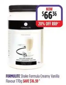 Ramsay Pharmacy Formulite Shake Formula Creamy Vanilla offer