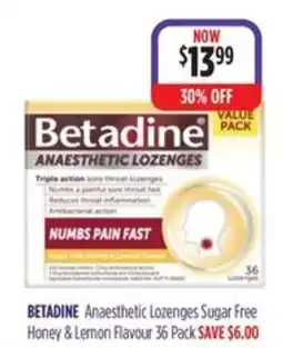 Ramsay Pharmacy Betadine Anaesthetic Lozenges Sugar Free offer