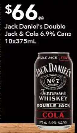 Ritchies Jack Daniel's Double Jack & Cola 6.9% Cans offer