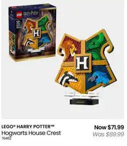 Myer LEGO HARRY POTTER Hogwarts House Crest offer