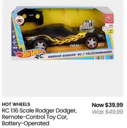 Myer HOT WHEELS RC 1:16 Scale Rodger Dodger, Remote-Control Toy Car, Battery-Operated offer