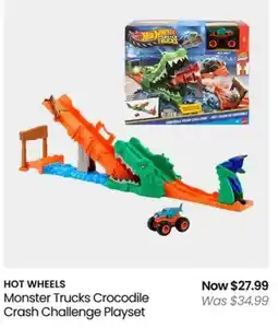 Myer HOT WHEELS Monster Trucks Crocodile Crash Challenge Playset offer