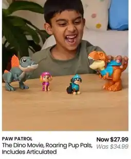 Myer PAW PATROL The Dino Movie, Roaring Pup Pals offer