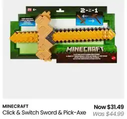 Myer MINECRAFT Click & Switch Sword & Pick-Axe offer