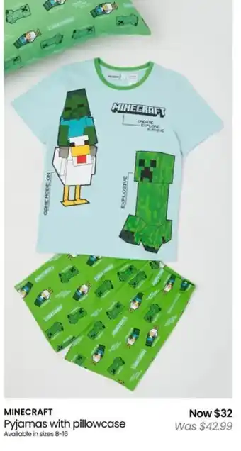 MINECRAFT Pyjamas with pillowcase