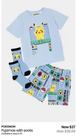 Myer POKEMON Pyjamas with socks offer