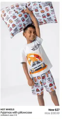 Myer HOT WHEELS Pyjamas with pillowcase offer