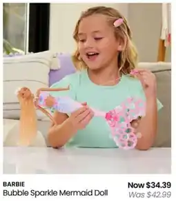 Myer BARBIE Bubble Sparkle Mermaid Doll offer