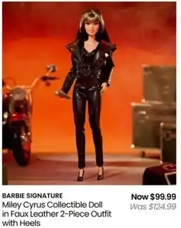 Myer BARBIE SIGNATURE Miley Cyrus Collectible Doll in Faux Leather 2-Piece Outfit with Heels offer