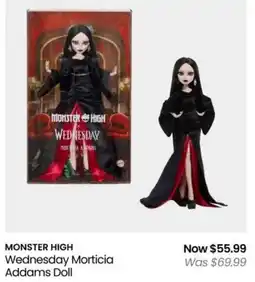 Myer MONSTER HIGH Wednesday Morticia Addams Doll offer