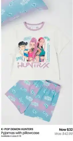 Myer K-POP DEMON HUNTERS Pyjamas with pillowcase offer