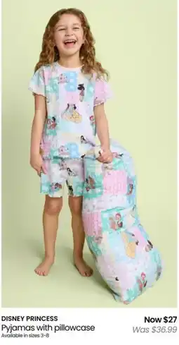 Myer DISNEY PRINCESS Pyjamas with pillowcase offer