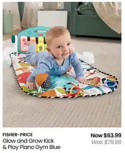 Myer FISHER-PRICE Glow and Grow Kick & Play Piano Gym Blue offer