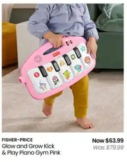 Myer FISHER-PRICE Glow and Grow Kick & Play Piano Gym Pink offer