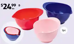 ALDI Melamine Mixing Bowl Set 3pc offer