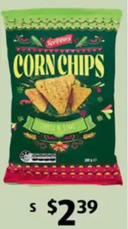 ALDI Sprinters Chilli & Lime Corn Chips offer