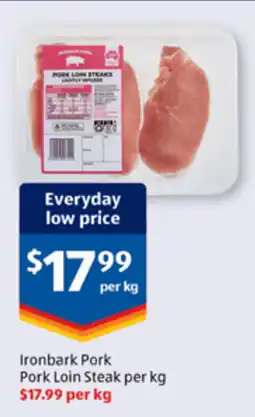 ALDI Ironbark Pork Pork Loin Steak offer