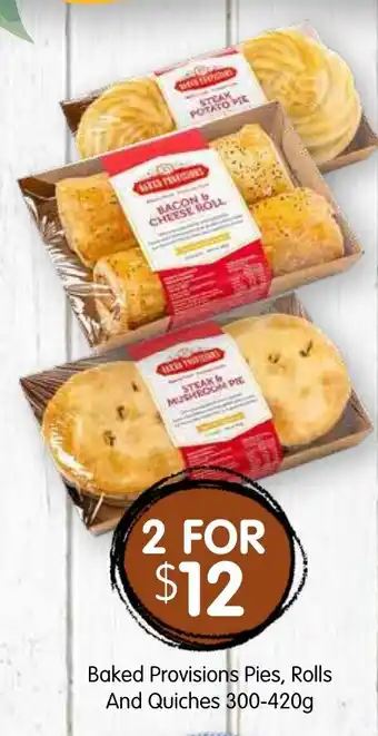 Baked Provisions Pies, Rolls And Quiches