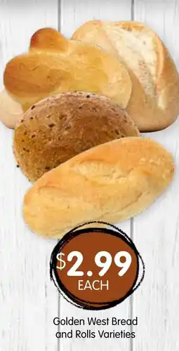 Spudshed Golden West Bread and Rolls Varieties offer