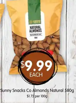 Spudshed Sunny Snacks Co Almonds Natural offer