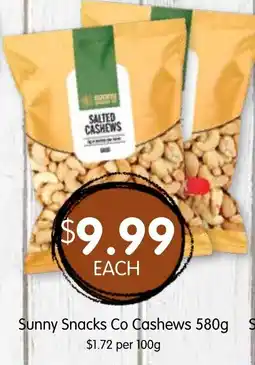 Spudshed Sunny Snacks Co Cashews offer