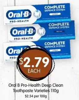 Spudshed Oral B Pro-Health Deep Clean Toothpaste Varieties offer