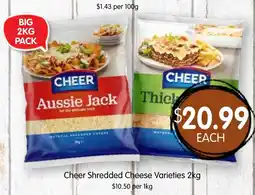 Spudshed Cheer Shredded Cheese Varieties offer