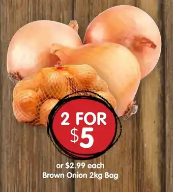 Spudshed Brown Onion 2kg Bag offer