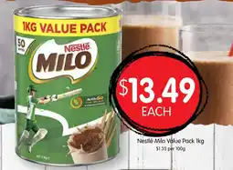 Spudshed Nestlé Milo Value Pack offer