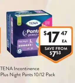 Foodworks TENA Incontinence Plus Night Pants offer