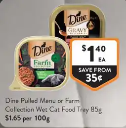 Foodworks Dine Pulled Menu or Farm Collection Wet Cat Food Tray offer