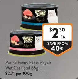 Foodworks Purina Fancy Feast Royale Wet Cat Food offer
