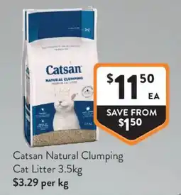 Foodworks Catsan Natural Clumping Cat Litter offer