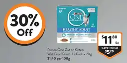 Foodworks Purina One Cat or Kitten Wet Food Pouch offer