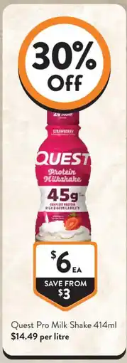 Foodworks Quest Pro Milk Shake offer