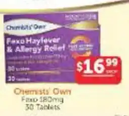 WHOLELIFE Chemists' Own Fexofenadine Hayfever & Allergy Relief offer