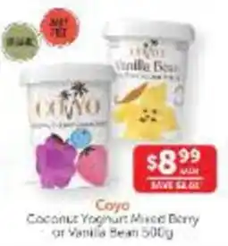 WHOLELIFE Coyo Coconut Yoghurt Mixed Berry or Vanilla Bean offer