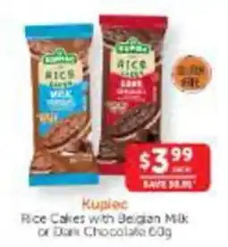 WHOLELIFE Kupiec Rice Cakes with Belgian Milk or Dark Chocolate offer
