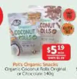 WHOLELIFE Pat's Organic Snacks Organic Coconut Rolls offer