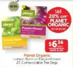 WHOLELIFE Planet Organic Lemon Balm or Passionflower offer