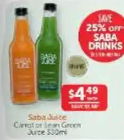 WHOLELIFE Saba Juice offer