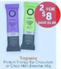 WHOLELIFE TropEaks Protein Energy Bar Chocolate or Choc Mints Brownie offer