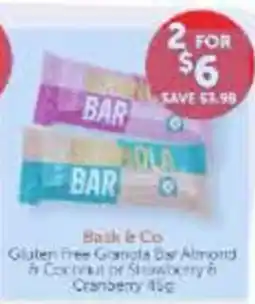 WHOLELIFE Bask & Co Gluten Free Granola Bar offer